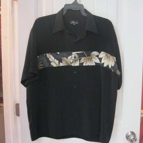 Danelli Men's Tropical Print Shirt Black XL - Picture 1 of 5